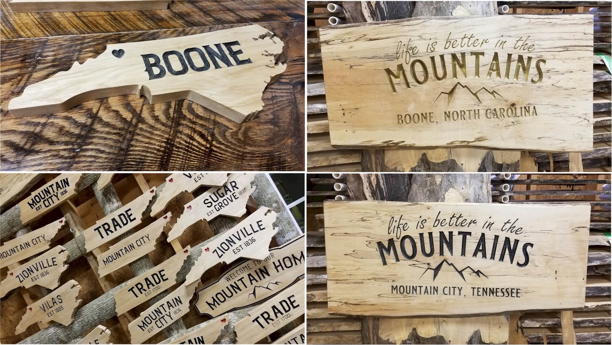 Yellow Hickory and Sugar Maple Signs