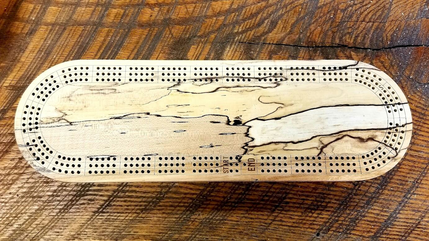 Spalted Sugar Maple Cribbage Board