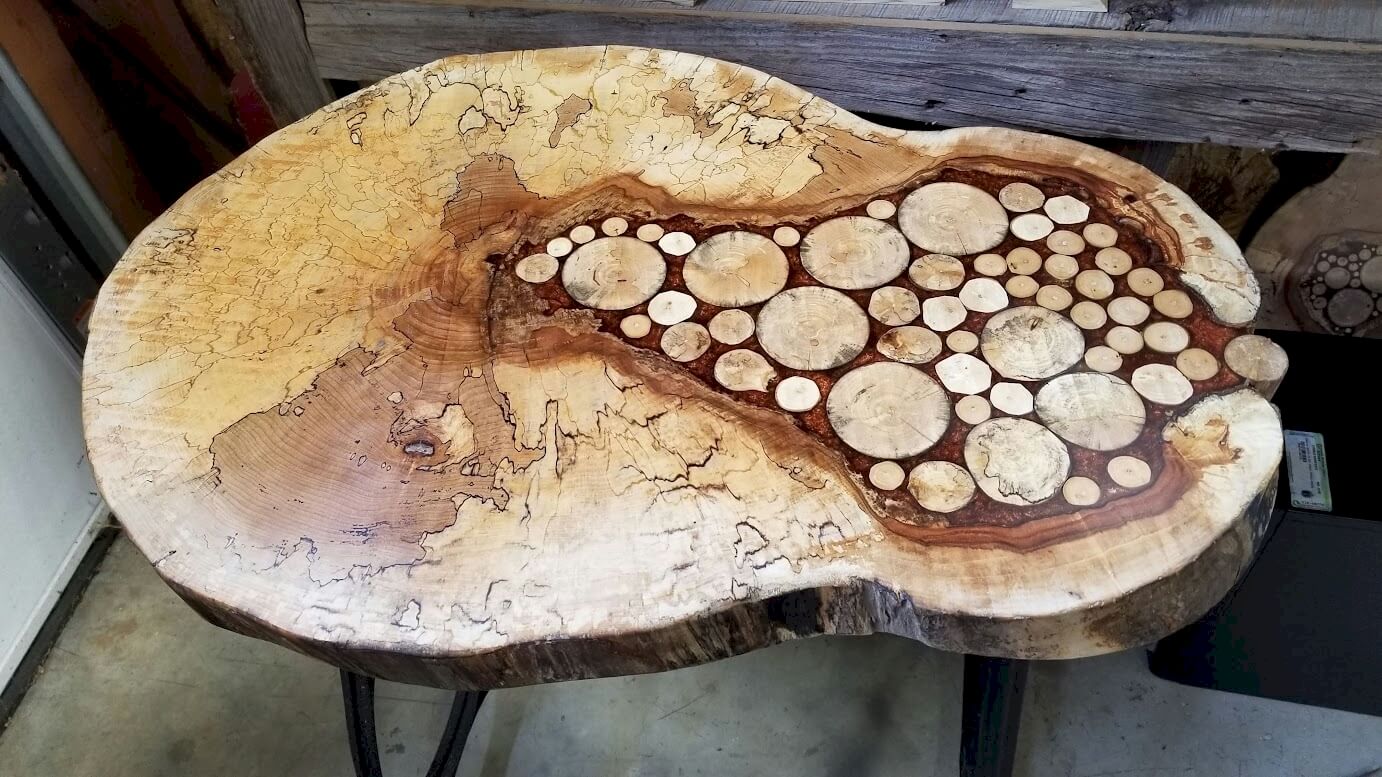 Spalted Sugar Maple Cookie Slab Table Top